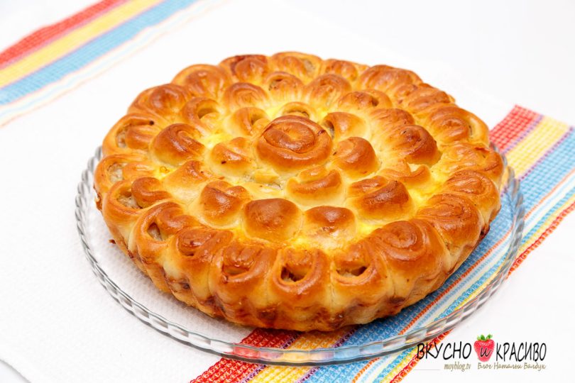 Мясной пирог  ХРИЗАНТЕМА.