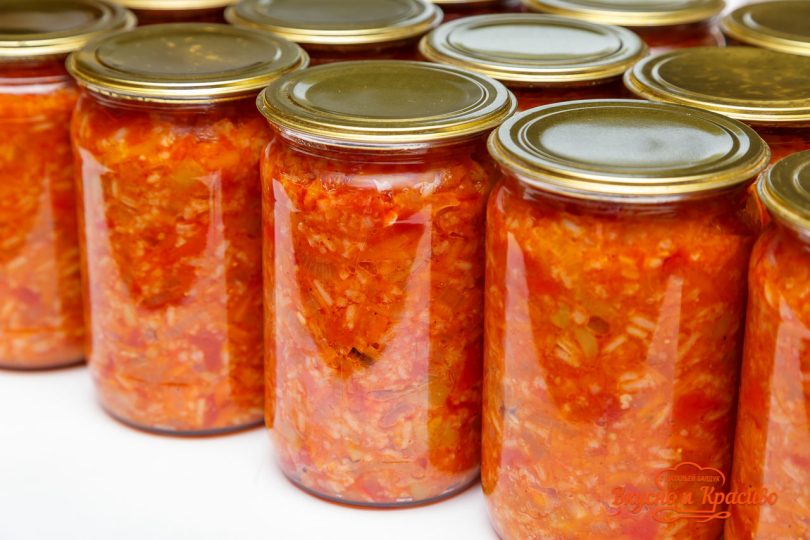 Лечо с рисом на зиму.